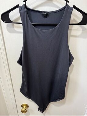 Express Charcoal Gray Sleeveless Bodysuit